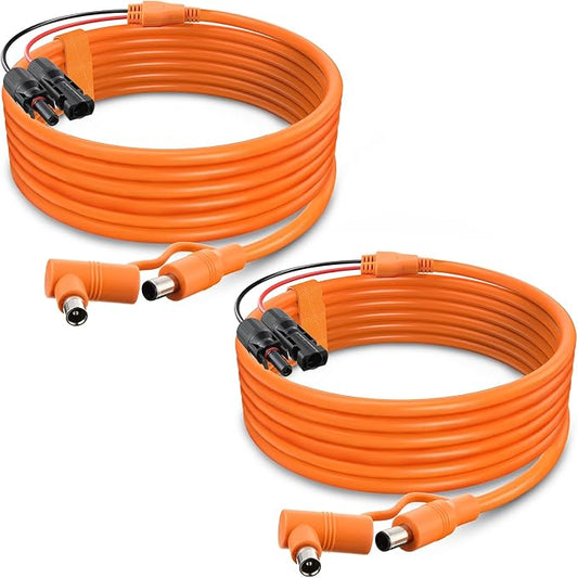 Tellingyou Solar Connector to DC 8mm Adapter Cable, 8.2 ft Solar Panel Cable with DC8020/7909, Compatible with Jackery Explorer 160 240 500 1000, Compatible with BLUETTI Portable Power Station(2pack)