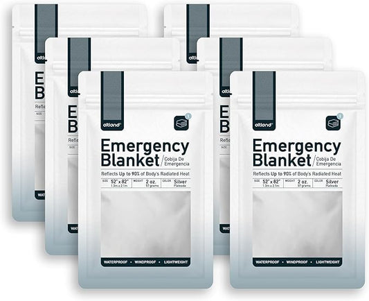 Altland 6 Pack of Emergency Blankets - Heat Reflective Blankets for Winter Survival Kits, Disaster Preparedness, Cold Weather Camping, and Homeless Care Packages