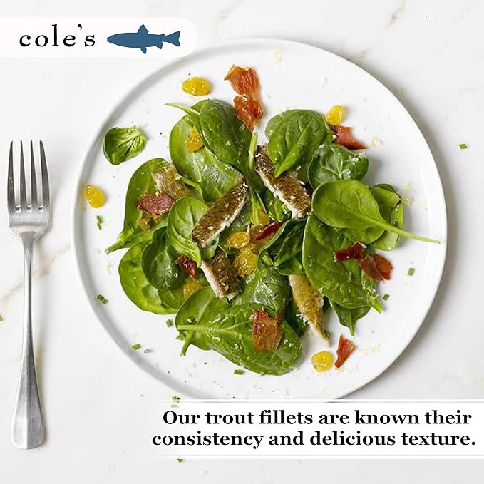 COLE?™S - Smoked Trout Fillet with Extra Virgin Olive Oil | 3.2oz Hand-Packed Canned Fish | High in Protein & Vitamin D | Preservative Free | Pack of 5