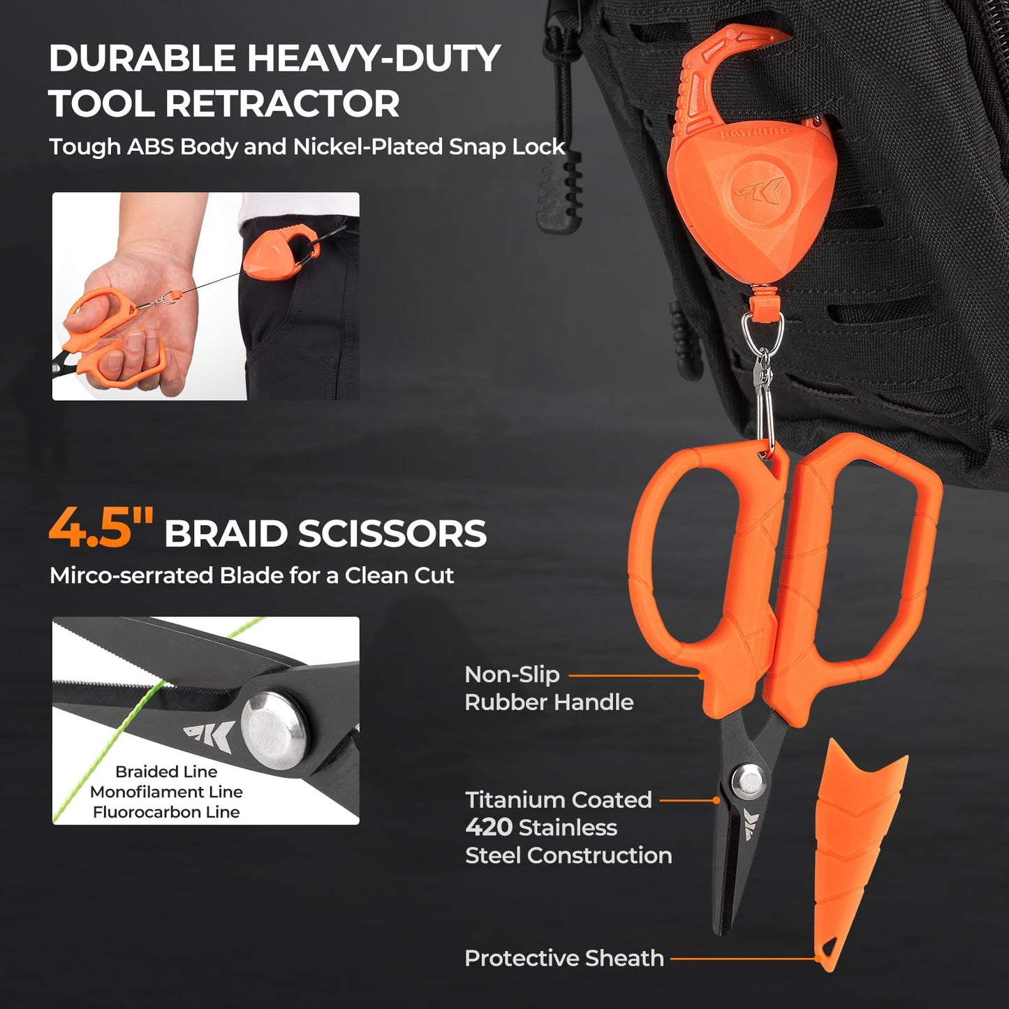 KastKing SteelStream 6pc Fishing Tool Kit, Fishing Gear