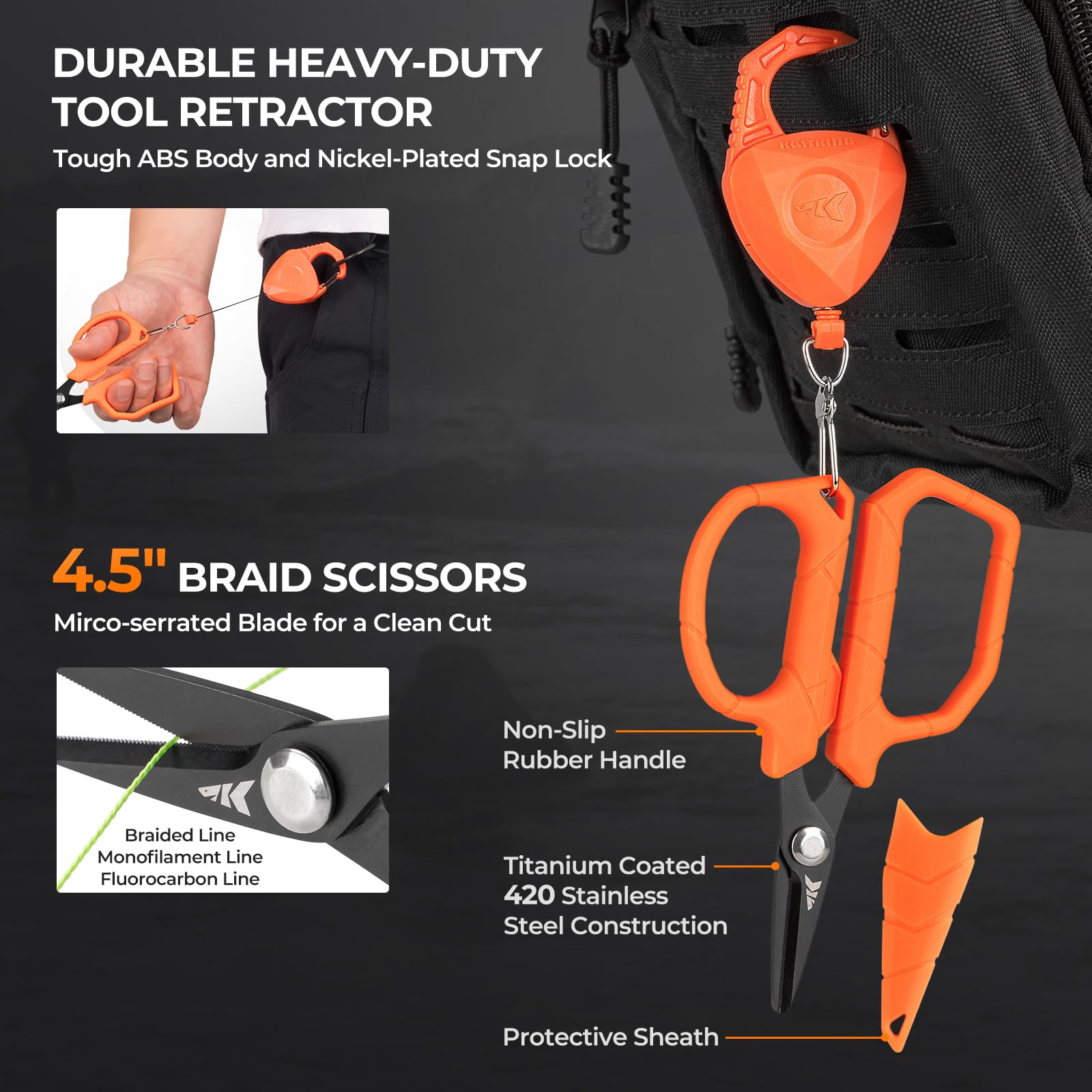 KastKing SteelStream 6pc Fishing Tool Kit, Fishing Gear