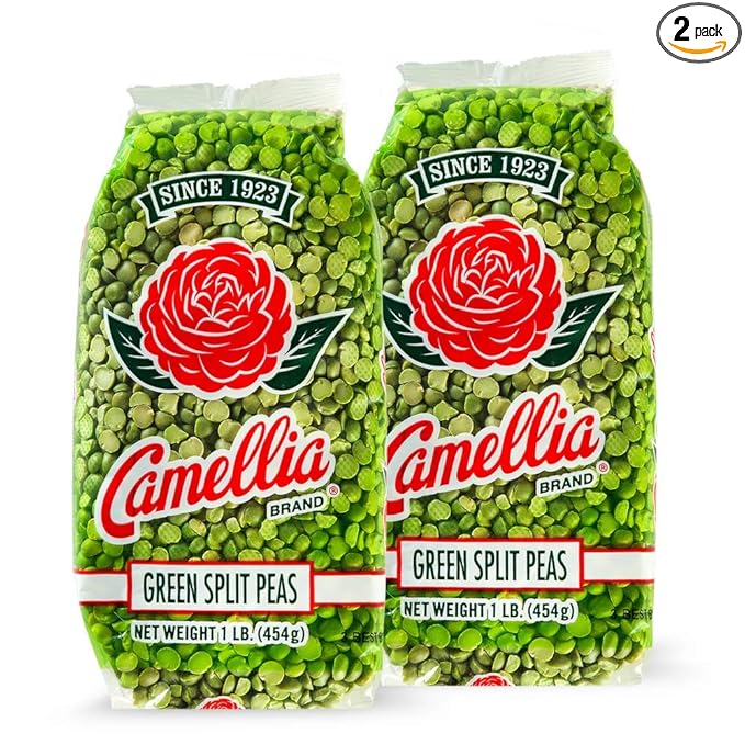 Camellia Brand Dried Green Split Peas – Premium Non-GMO Split Peas for Hearty Split Pea Soup, Stews, Purees, and Plant-Based Meals – Gluten-Free, High Protein, Vegan & Vegetarian Friendly, 1 Pound (Pack of 2)