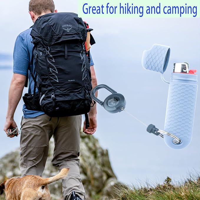 5 Pcs Waterproof Lighter Case Cover Holder for BIC Regular Lighters Sleeve Type J6 Outdoor Survival Multipurpose Seal Lighter Pouchfor Hiking and Camping (Light Blue, 5)
