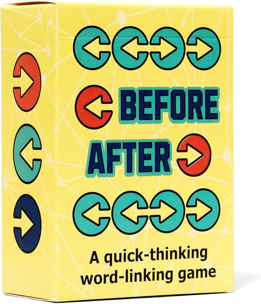Before After ??Fast-Paced Wordplay Card Game for Smart, Competitive Fun - Quick-Thinking Shout-It-Out Challenge for 2 Teams - Card Games for Adults & Families - Ages 10+, 2-8 Players, 15 Mins