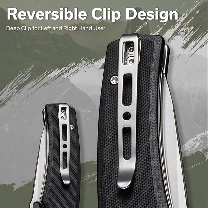 SENCUT Pocket Knife for Men, Vesperon Folding Knives for EDC, 3.35" Blade G10 Handle, Liner Lock knives for Outdoor Indoor S20065-1 (Black)