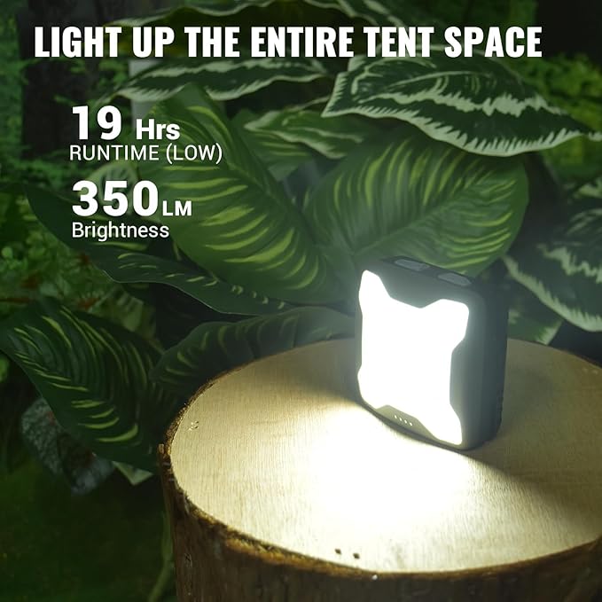 Camping Lantern Rechargeable/3AAA Batteries Tent Light, IPX7 Waterproof LED Lamp with Magnetic Base & Carabiner Hook for Indoor Work Outdoor Hiking Emergency Light Hurricane (ComPuck)