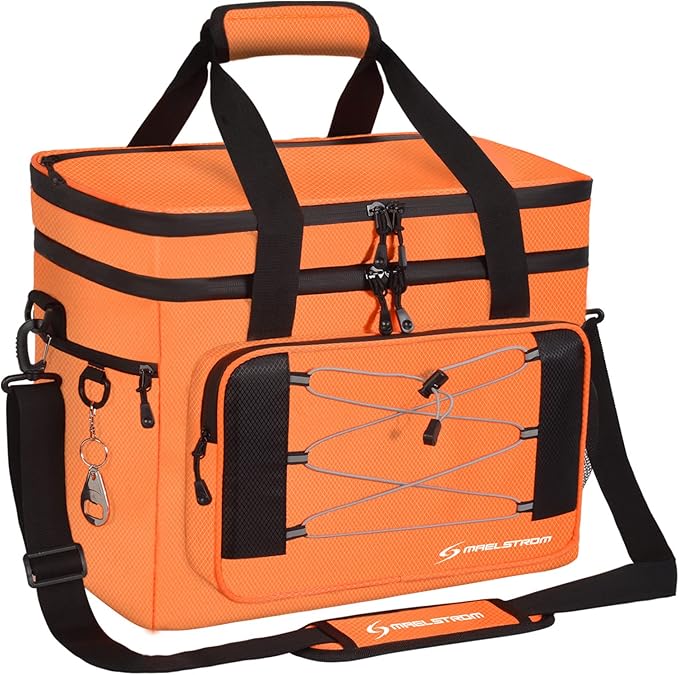 Maelstrom Collapsible Soft Cooler Bag, 24/30/60/75 Cans Beach Cooler, Ice Chest, Leakproof & Portable for Beach, Camping, Road Trips & Grocery Shopping