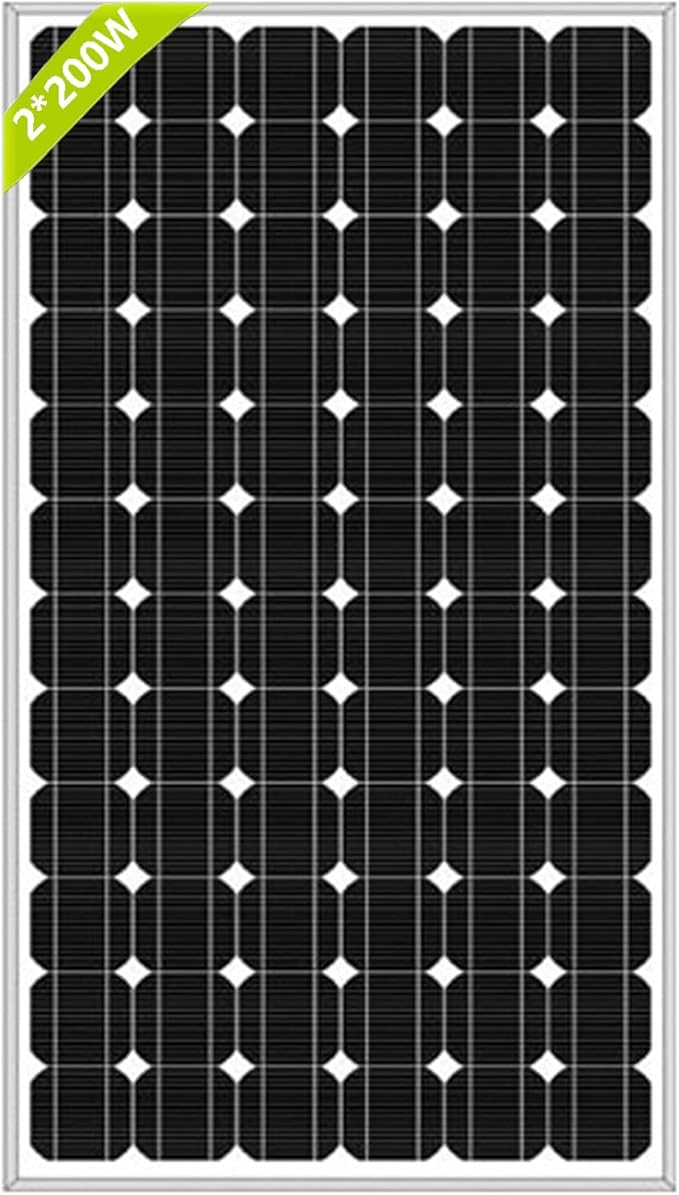 2Pcs 200W Solar Panel 24 Volt, Total 400W High-Efficiency, PV Module Power Charger for RV Marine Cabin Roof Home Farm Battery and Other Off-Grid Applications