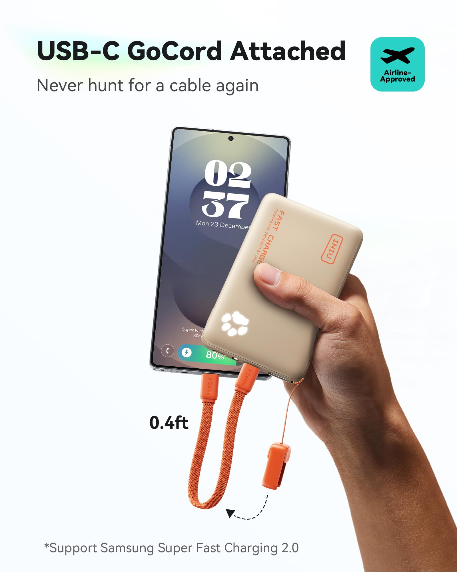 INIU 45W Fast Charging Portable Charger, Smaller 10000mAh Travel Power Bank
