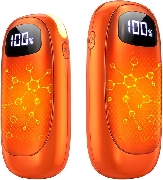 Hand Warmers Rechargeable 2 Pack, Electric Dual-Sided Heating with LED Display & Flashlight, Max 127?? 13Hrs Long Lasting Pocket Heater for Raynauds, Golf, Hunting Essentials, Gifts for Men Women
