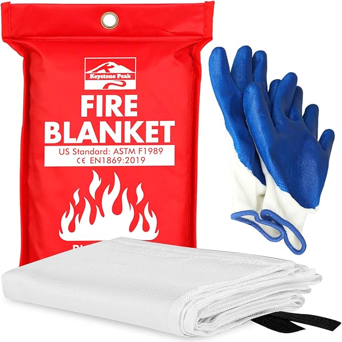 KP Emergency Fire Blanket - 1 Pack 40??x 40????Fire Suppression Blanket for Kitchen, Home & Emergency Use