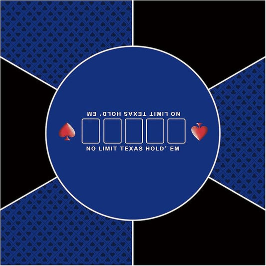 nuveti 24/31/39/47/55/63 inch Square Foldable 6-Player Texas Poker Card Tabletop Layout Portable Anti-Slip Rubber Board Game Mat Texas Hold'em Poker Mat for Family Game, Casino, Party