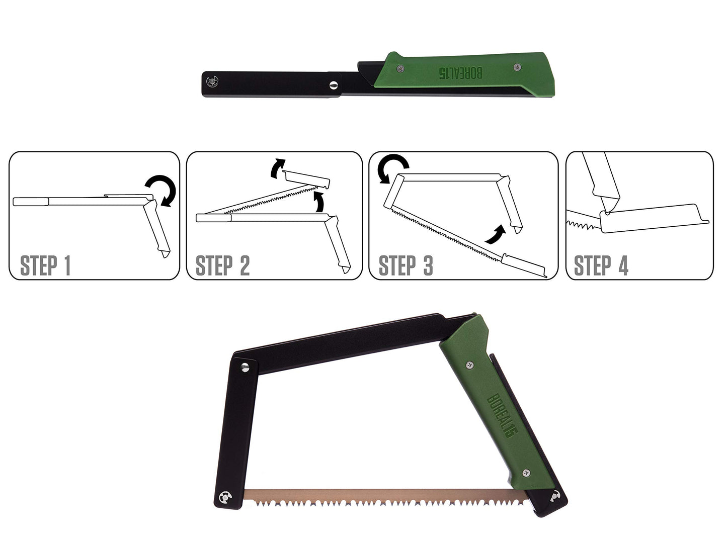 AGAWA - BOREAL15-15 Inch Folding Saw with All-Purpose Saw Blade - Camping Gear For Hiking, Fishing