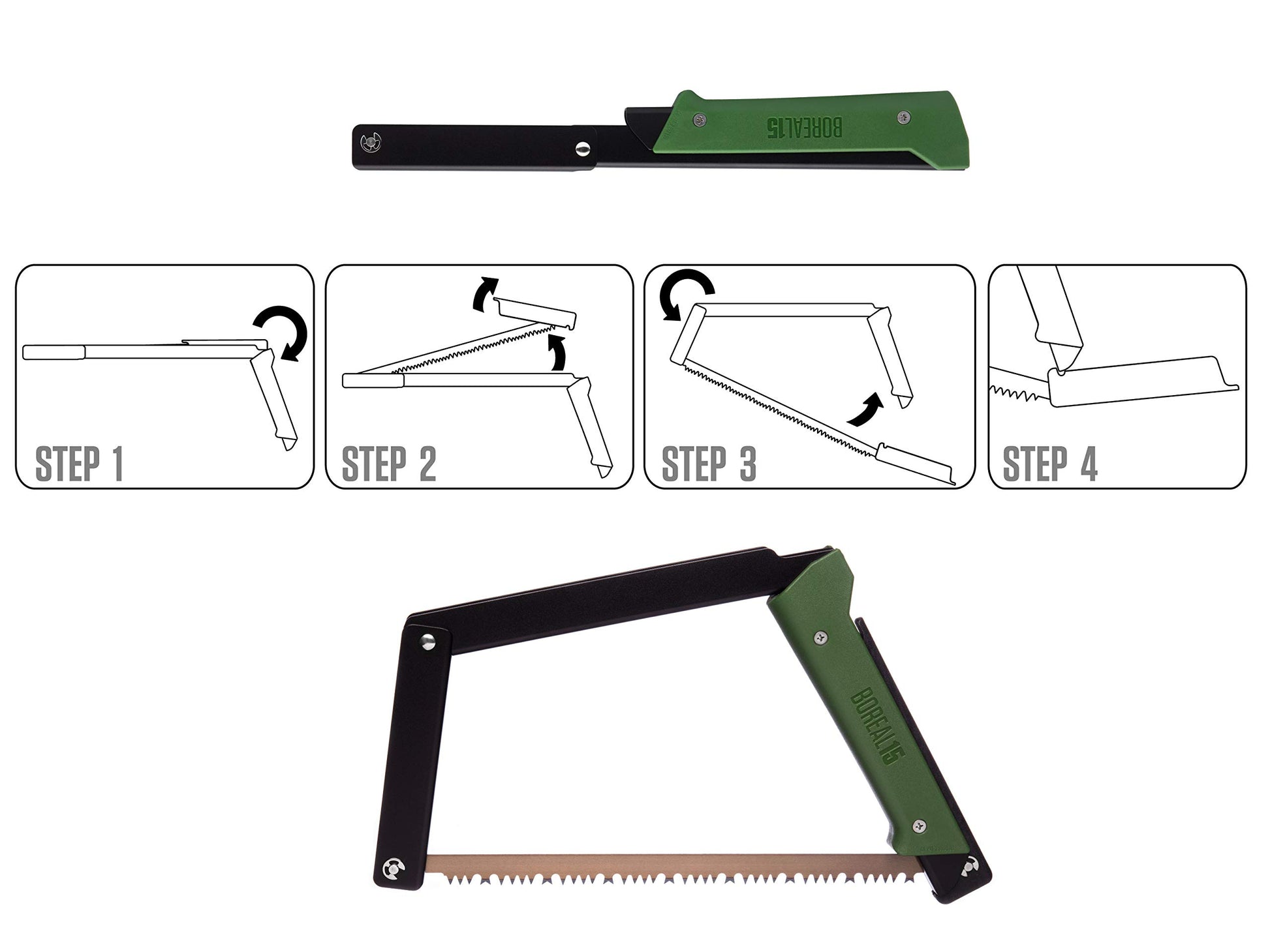 AGAWA - BOREAL15-15 Inch Folding Saw with All-Purpose Saw Blade - Camping Gear For Hiking, Fishing