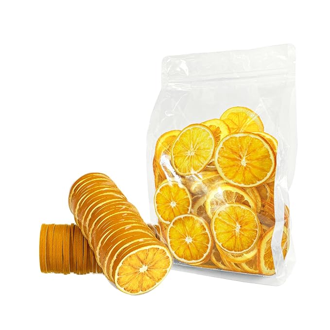Mkostlich Dried Orange Slices, 3.52oz/100g Dehydrated Orange Slices, Natural Dried Oranges for Cocktails/ Christmas Decor/ Candles/ Crafts, No Sugar Added