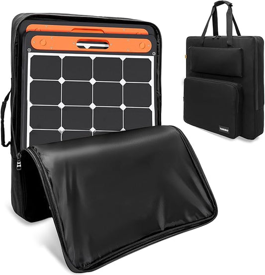 Solar Panel Travel Bag, Padded Portable Solar Panel Storage Bag Compatible with Jackery SolarSaga 100W, Water-resistant Protective Carrying Pocket Case for Outdoor Camping Travel