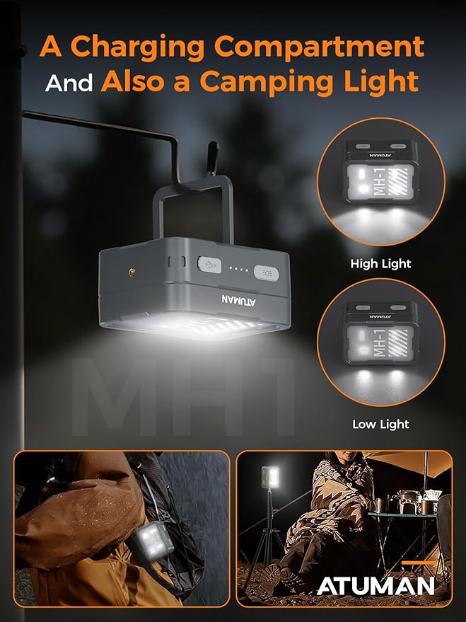 ATuMan MH1 Headlamp Rechargeable, Head lamp 2 Packs with Charging Case Intelligent Multifunctional Headlight with Red Warning Light & 7 Lighting Modes & Motion Sensor for Outdoor Camping Hiking