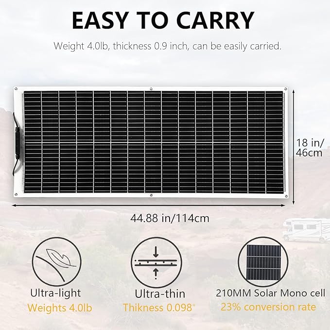 XINPUGUANG 800w 24V Solar System Kit 100w Flexible Solar Panels Monocrystalline Cell Module 2000w 110v Inverter ï¼?2v/24v 45A Controller Off Grid Solar Battery Charge for RV,Cabin,Tent,Boat (800W)
