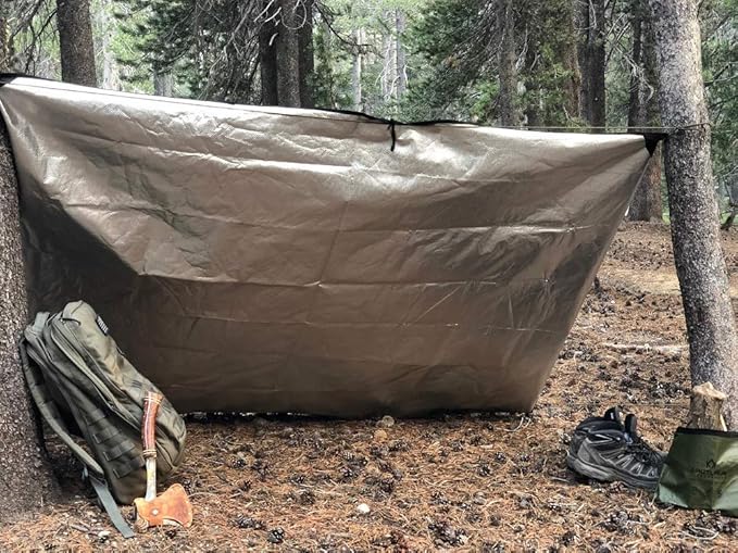 Arcturus Insulated Tarp, Reusable Heavy Duty Thermal Survival Blanket ??60x82in, Reflects 90% Body Heat, Waterproof, Windproof, 3-Layer Design, Reinforced Grommets, Olive Green