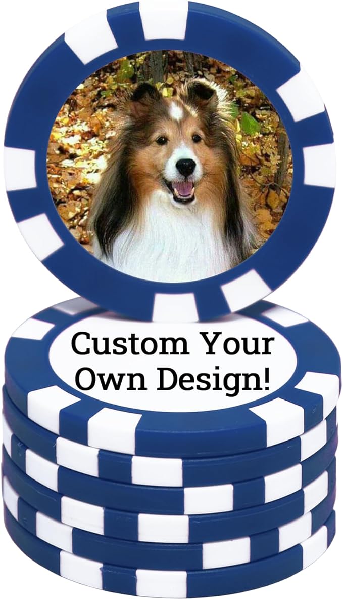 12 Grams Perfessional Customized Clay Poker Chips 30-500 PCS Personalized Casino Chips with Logo & Design 40MM Custom Casino Chips Custom Golf Ball Makers Chips(D)