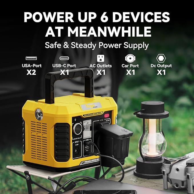 TogoPower Portable Power Station 300W, Outdoor Solar Generator (Solar Panel Not Included) 231Wh Backup Lithium Battery, 120V Pure Sine Wave AC Outlet for Camping Travel Hunting Blackout Home Emergency