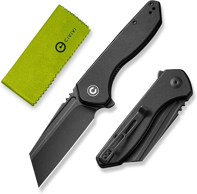 CIVIVI Pocket Knife for Men, ExOne Folding Knife with Flipper, 2.94" Nitro-V Reverse Tanto Blade G10 Handle for Perfect EDC Gift C23036-1