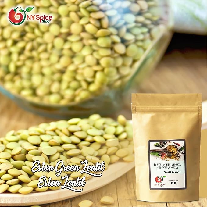 NY SPICE SHOP Eston Green Lentils ??5 lbs. (Pound) Green Lentils ??Dry Du Puy Style Lentils & Peas - All-Natural Plant-Based Protein for Soups, Salads, & Stews