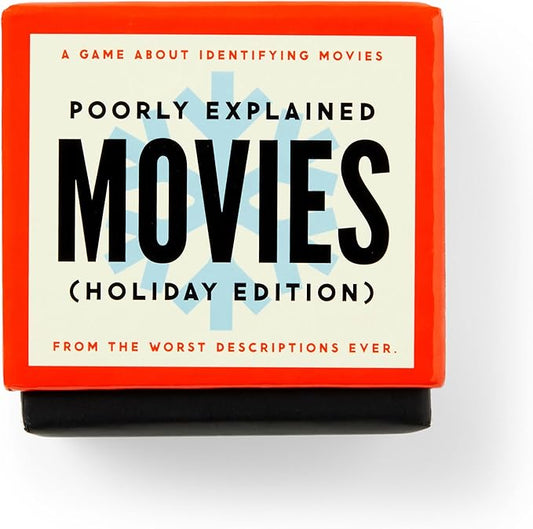 Brass Monkey Poorly Explained Movies – Holiday Edition Party Game with 300 Cards Featuring Uniquely Terrible Descriptions of Movies, Suitable for 2-8 Players