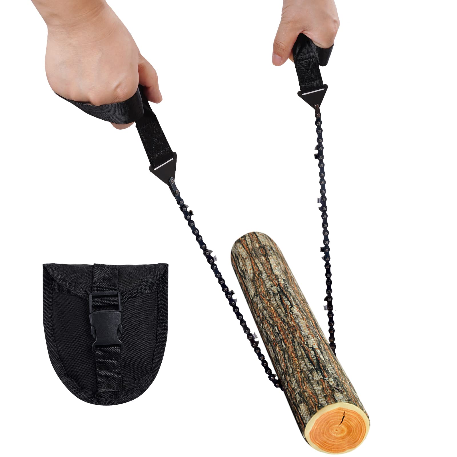 Sucrain Pocket Chainsaw with Paracord Handle, Folding Chain Hand Saw, Emergency Outdoor Survival