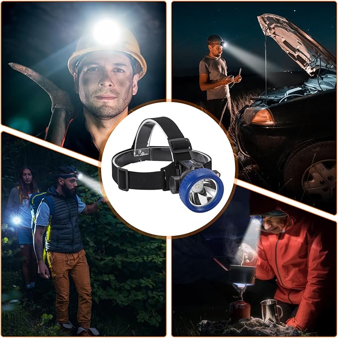 Mining Headlight Rechargeable Cap Lamp, 7 LEDs Super Bright Explosion Proof Hard Hat Light, Coon Hunting Flashlight for Mining, Camping, Fishing, Hiking, Outdoor Adventure Safety Lighting