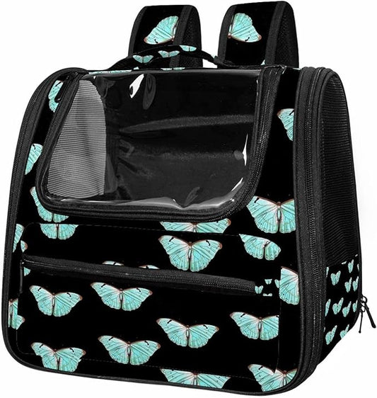 Butterfly on Black Background Cat Carriers Dog Carrier Pet Carrier with Locking Safety Zippers for Cats, Kitties, Puppies and Small Dogs