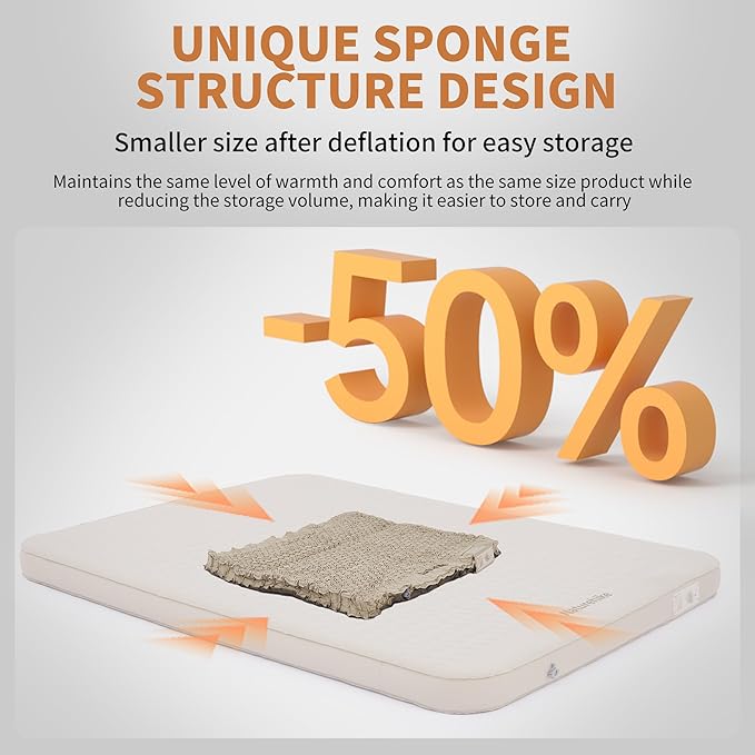 Naturehike 4.72’’ Thick Self-Inflating Sleeping Pad with Lighter Foam and Electric Pump, 45s Fast Inflatable Twin Mattress for Camping, Outdoors, Car, Home, ISPO Award Winning Processes