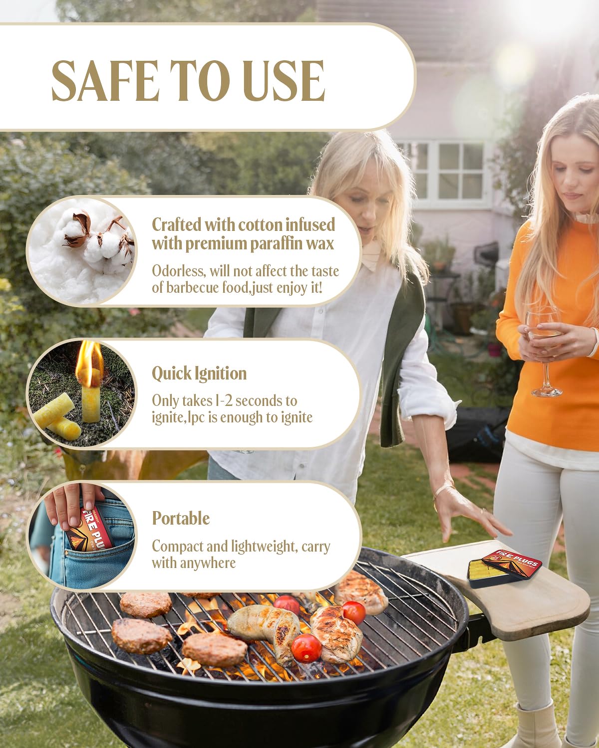 AWEASROY Fire Plugs Fire Starters, Windproof Long Brun Survival Tools 24pcs