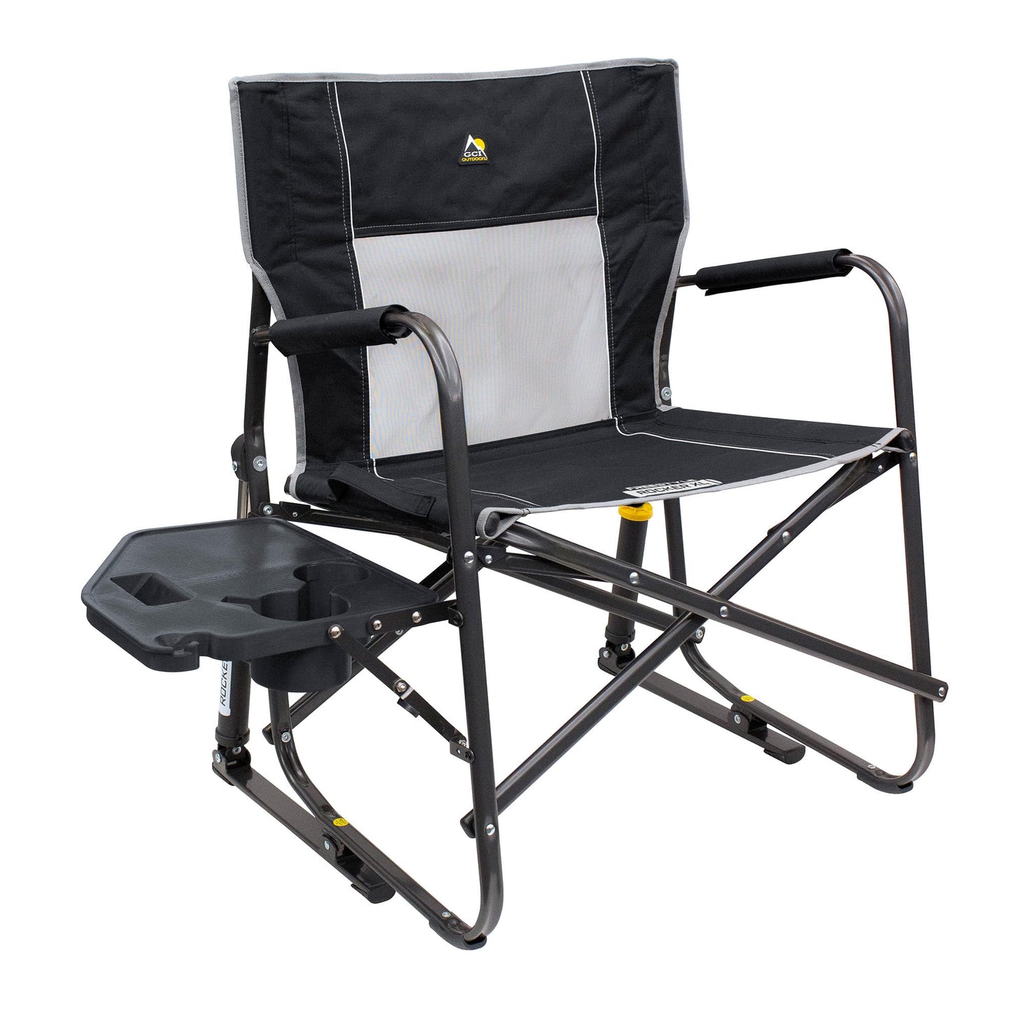 GCI Outdoor Freestyle Rocker XL with Side Table Camping Chair | Portable Folding Rocking Chair with