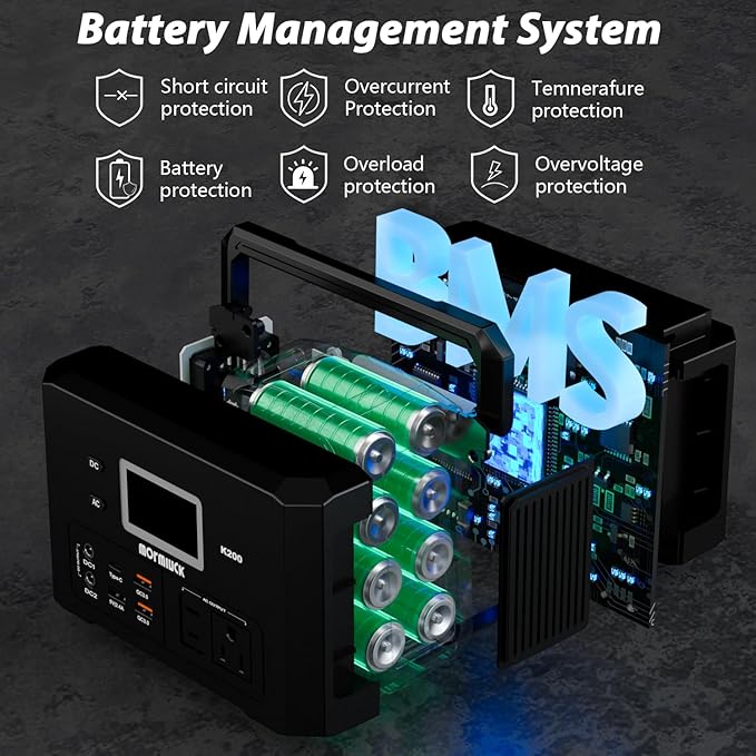 200W Portable Power Station (400W Peak), mormluck 118Wh Solar Generators with 110V/200W AC Outlet（NO SOLAR PANELï¼? 32000mAh Lithium Battery for Home Backup, Outdoor Adventures, and RV Emergencies