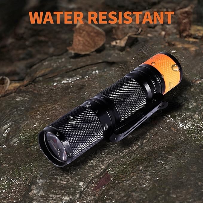 KunHe 7 Pack 150 Lm Small Mini LED Flashlight Single Mode Bulk Flashlights with Batteries Include Portable Flash Light AA Battery Powered with Bite Cap Gifts for Men Gifts for Father