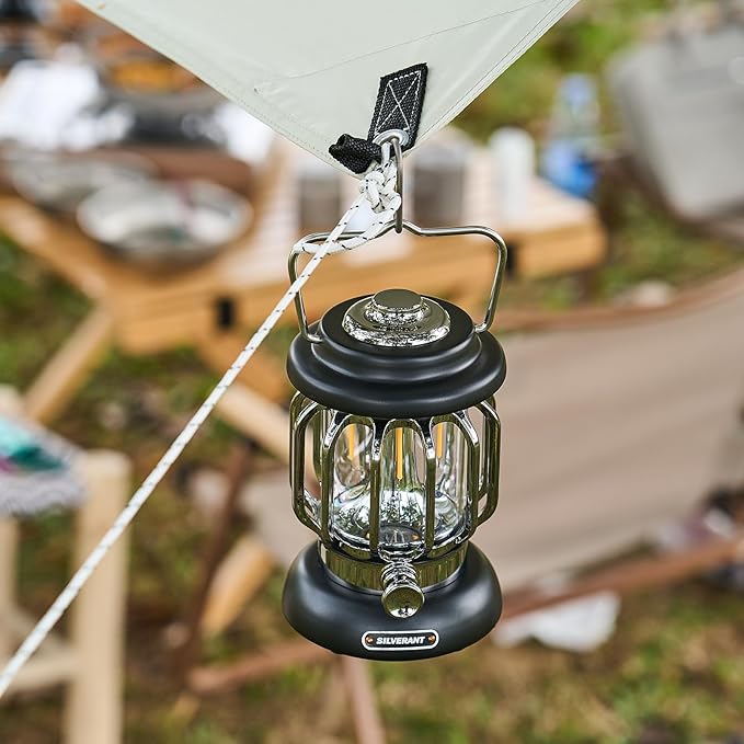 Camping Lantern Lights LED Lamp Type C Rechargeable, Emergency Light 8-130h Runtime for Power Outages, Outdoors Camping Lantern