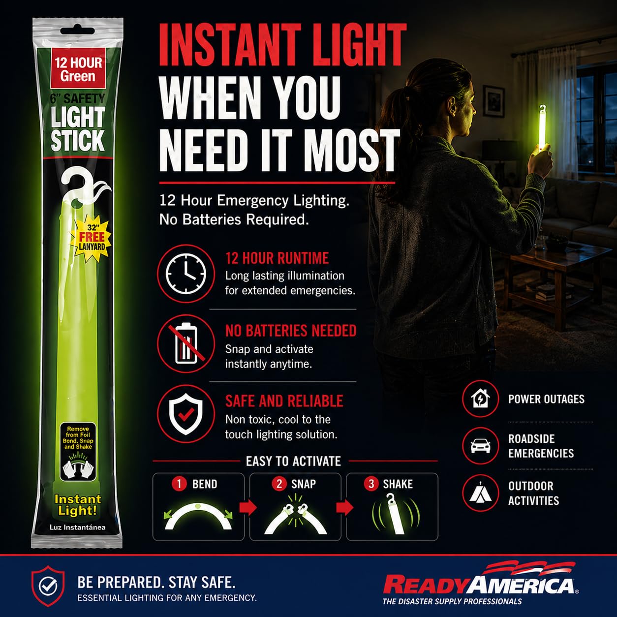 Ready America 70280 72 Hour Emergency Kit, 2-Person, 3-Day Backpack, Includes First Aid Kit