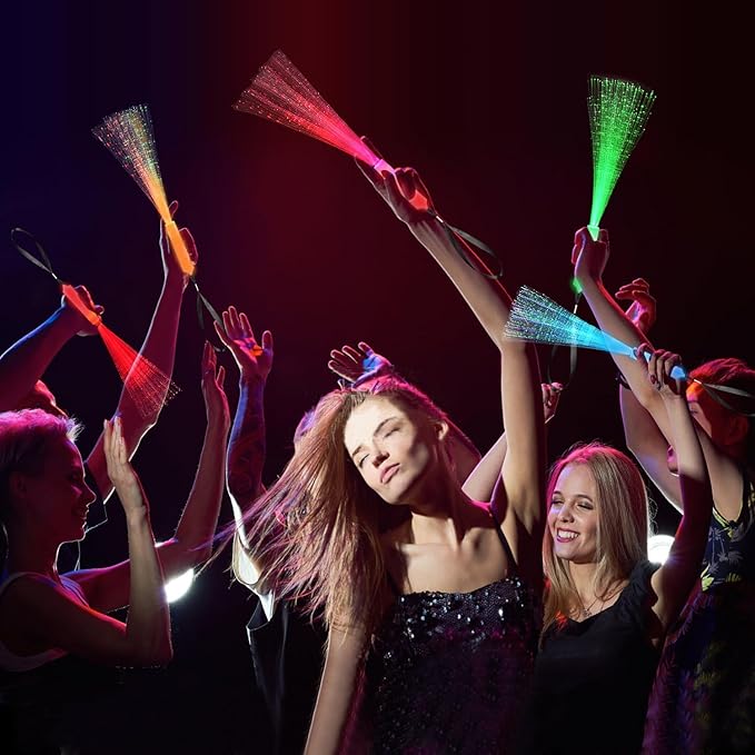 12Pack Orange Glow Sticks Light Up Fiber Optic Stick Glow Wands Bulk with 3 Flashing Models for Christmas Halloween Party Favors Birthday Wedding Concerts