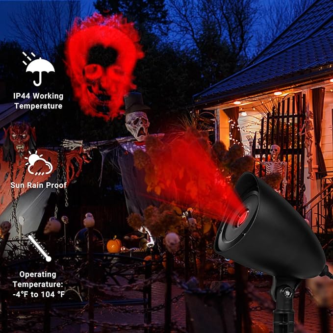 Halloween Projector Lights, Red Skull Projector LED Light, Waterproof Holiday Decoration for Party Yard Garden Outdoor Indoor Landscape Halloween Lights