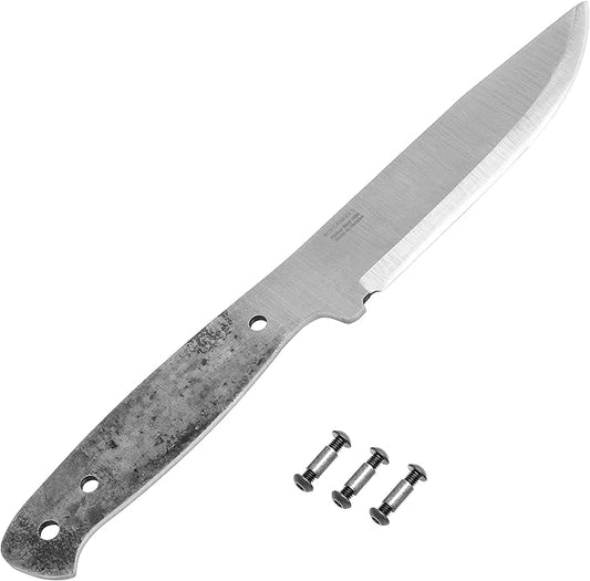 BPS Knives Blank Adventurer - Full-Tang Blank Knife for Knifemaking- Carbon Steel 1066 Blade - Scandinavian Scandi Grind Knife Blank - DIY Knives Making Blades