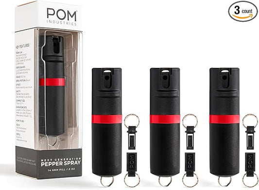 POM Pepper Spray Keychain, Quick Key Release for Instant Access, Flip Top Safety, Maximum Strength