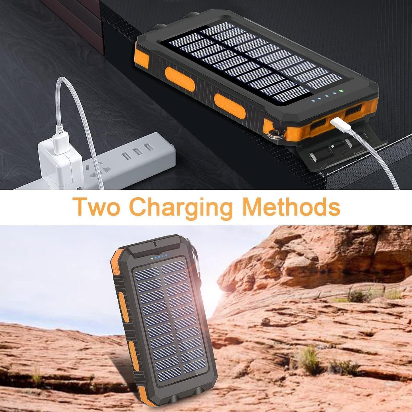 YELOMIN 38800mAh Solar Power Bank, Portable Charger USB-C Fast Charging Compatible with iPhone