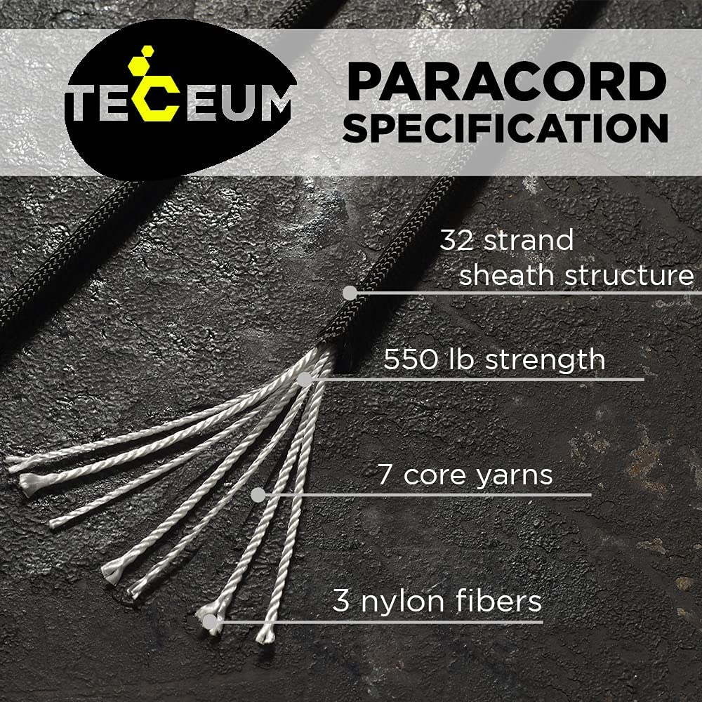 TECEUM Paracord Rope Type III 550 – Tactical MIL-SPEC – Outdoor para Cord