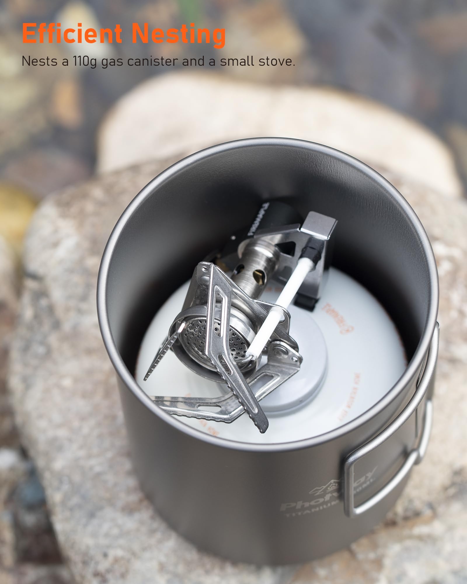 25oz (750ml) Titanium Camping Pot, Ultralight Backpacking Cookware & Campfire Mug for Hiking