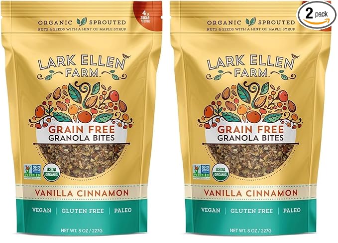 Lark Ellen Farm Granola Bites Vanilla Cinnamon, 8 Ounce (Pack of 2)