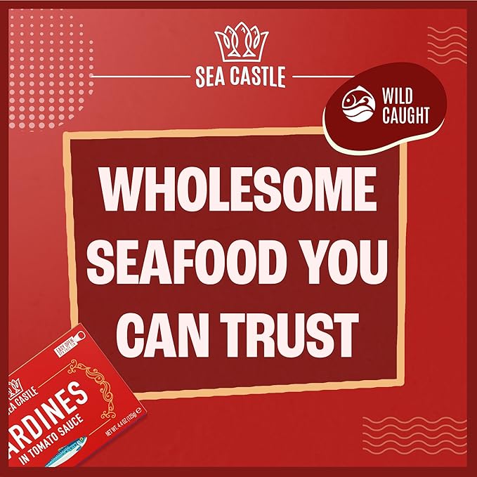 Sea Castle Sardines in Tomato Sauce, 4.4oz (12 Pack)