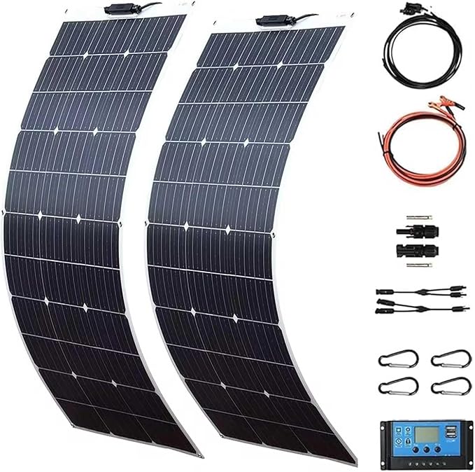 800 Watt Flexible Solar Panel,Portable Monocrystalline Solar Panel 2X400 Watt,Waterproof IP67 for RV Camping Home Boat Marine Curve Surface