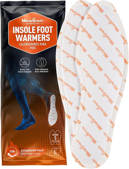 Insole Foot Warmers – Feet Warmers Disposable - S, M, L, XL –Toe Warmers, Feet Warmers for Men & Women – 10 Hours Lasting Warmth