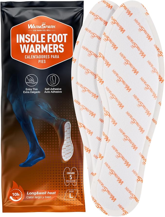 Insole Foot Warmers – Feet Warmers Disposable - S, M, L, XL –Toe Warmers, Feet Warmers for Men & Women – 10 Hours Lasting Warmth